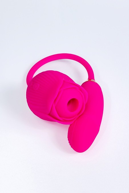 Wibrator Tulipan ciemny róż – masażer ssący i flapping