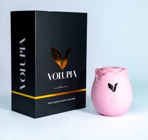 Różyczka jasny róż z logo – opakowanie Volupia